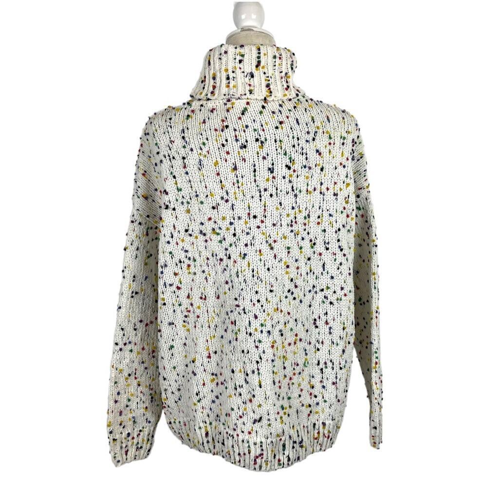 Disney Mickey Mouse Embroidered Turtleneck Confetti Knit Pullover Sweater Large - Picture 8 of 11